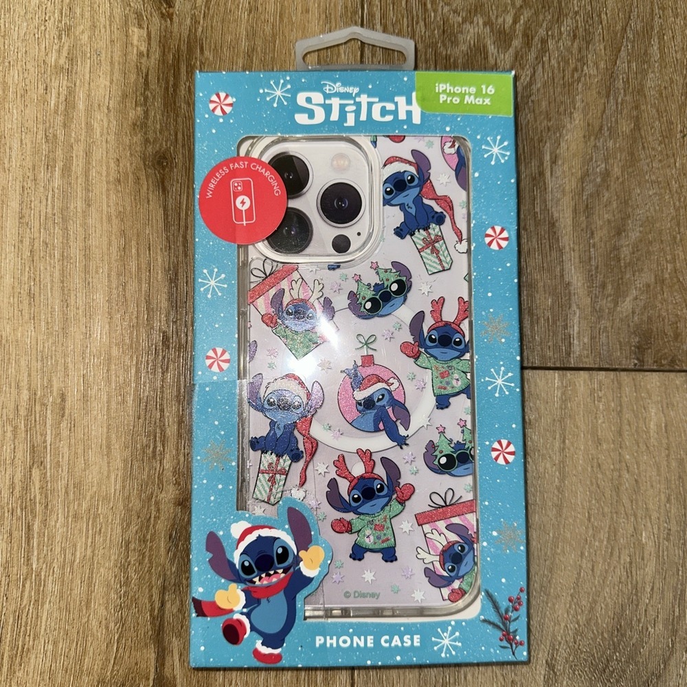 NEW Disney Glitter Stitch iPhone 16 Pro Max Phone Case Christmas Navidad